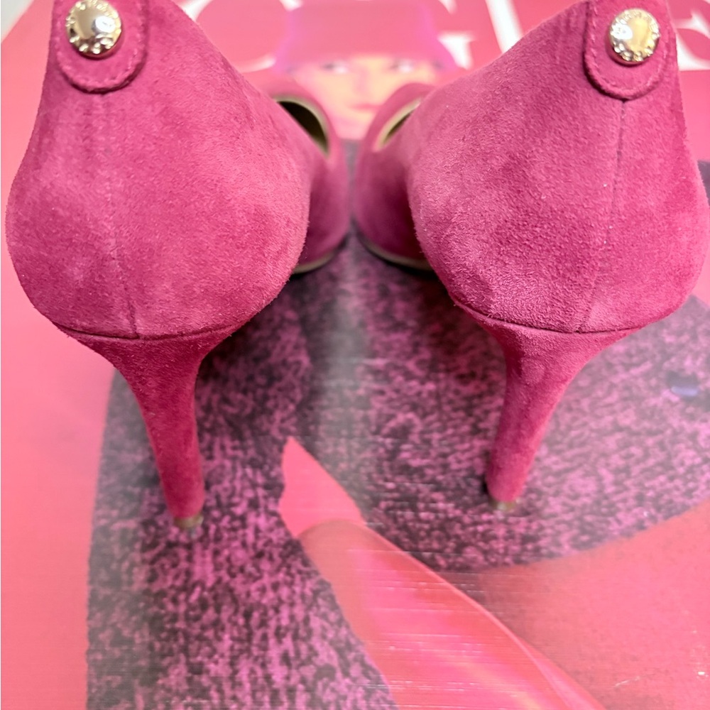 NWOT Michael Kors Burgundy Red Genuine Suede Heels Size 9 - Picture 4 of 6